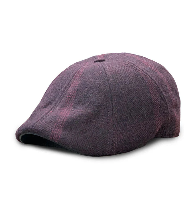 The Blood Rose Peaky Boston Scally Cap - Maroon Plaid - Image 3