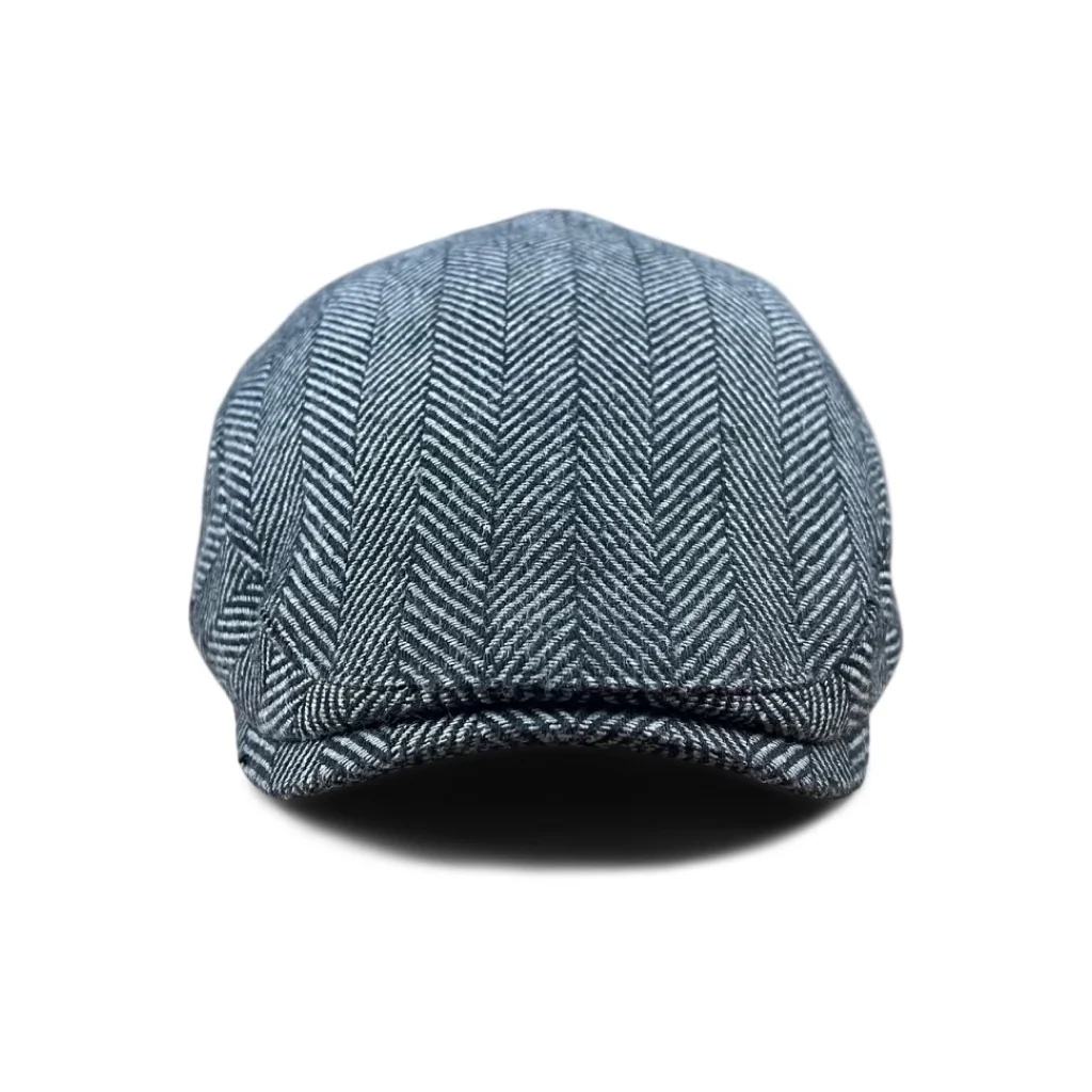 The Flap Cap Boston Scally Cap - Grey Herringbone - Image 4