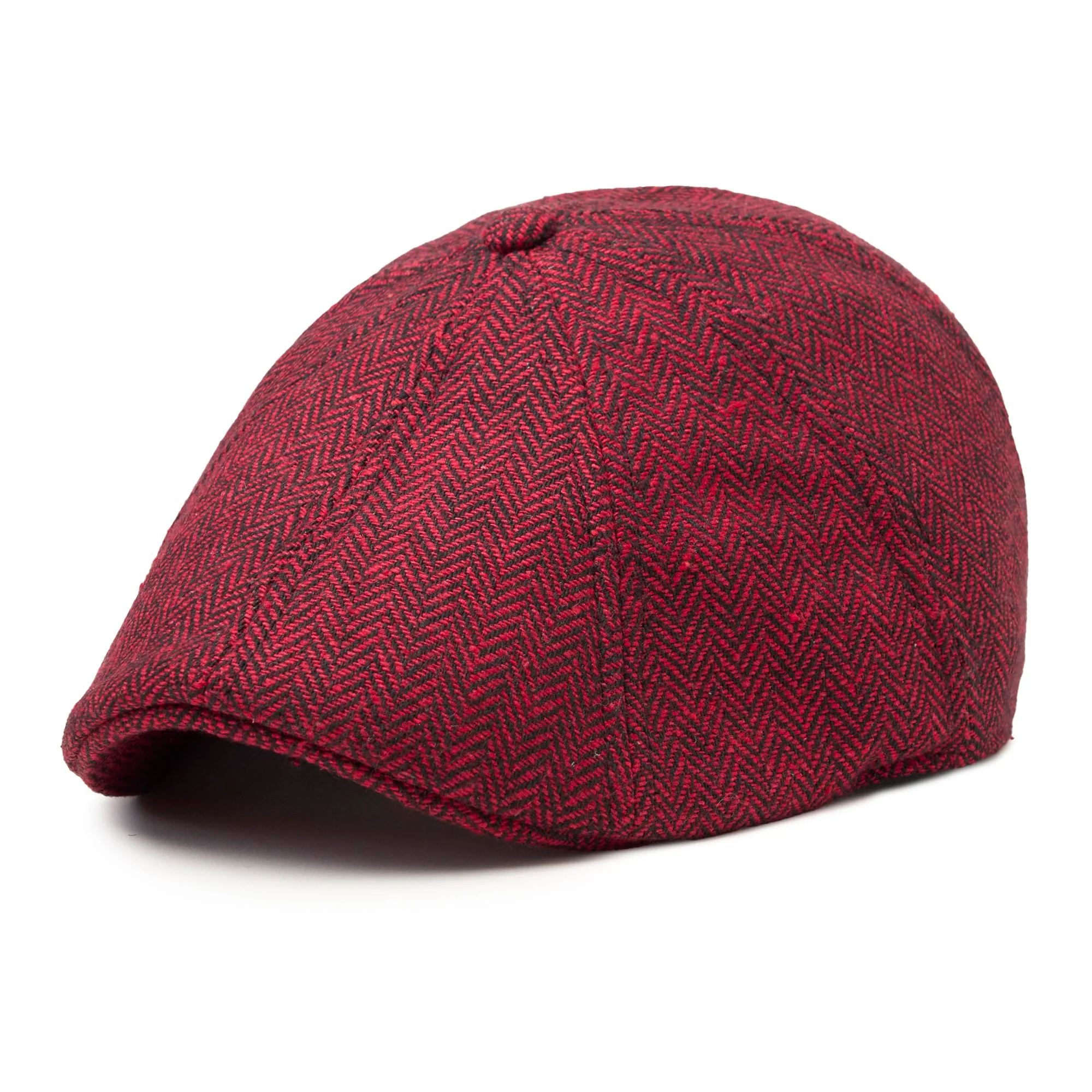 The Holiday Herringbone Peaky Boston Scally Cap - Red Herringbone - Image 4